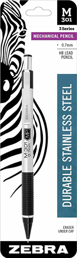Zebra Pen M-301 Stainless Steel Barrel Mechanical Pencil, Medium Point-045888543119-LR-250235-1-LR eShop