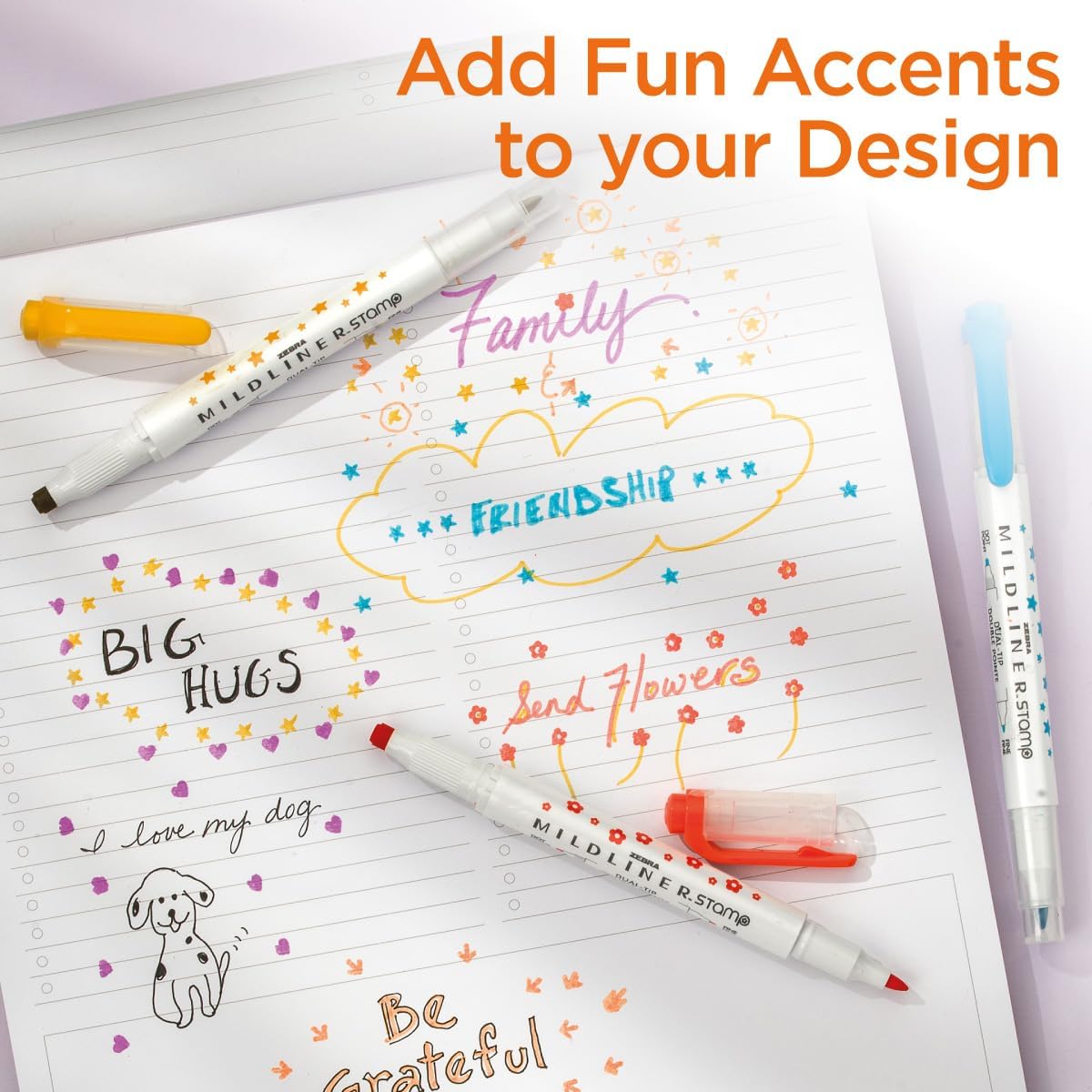 Zebra Pen Mildliner Dual-Tip Stamp Marker, Assorted Colors, 5-Pack-045888733053-LR-362597-4-LR eShop