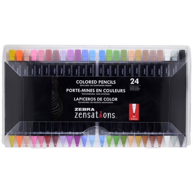 Zebra Pen Zensations Mechanical Colored Pencils, 2.0mm Point Size, 24-Count-045888081246-LR-354795-1-LR eShop
