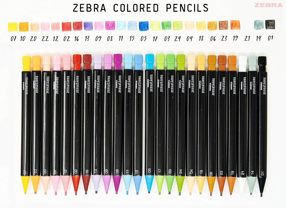 Zebra Pen Zensations Mechanical Colored Pencils, 2.0mm Point Size, 24-Count-045888081246-LR-354795-2-LR eShop