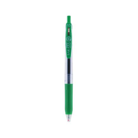 Zebra Sarasa Clip 0.5mm Gel Retractable Pens - Green, 12 ct-045888473409-LR-331030-1-LR eShop