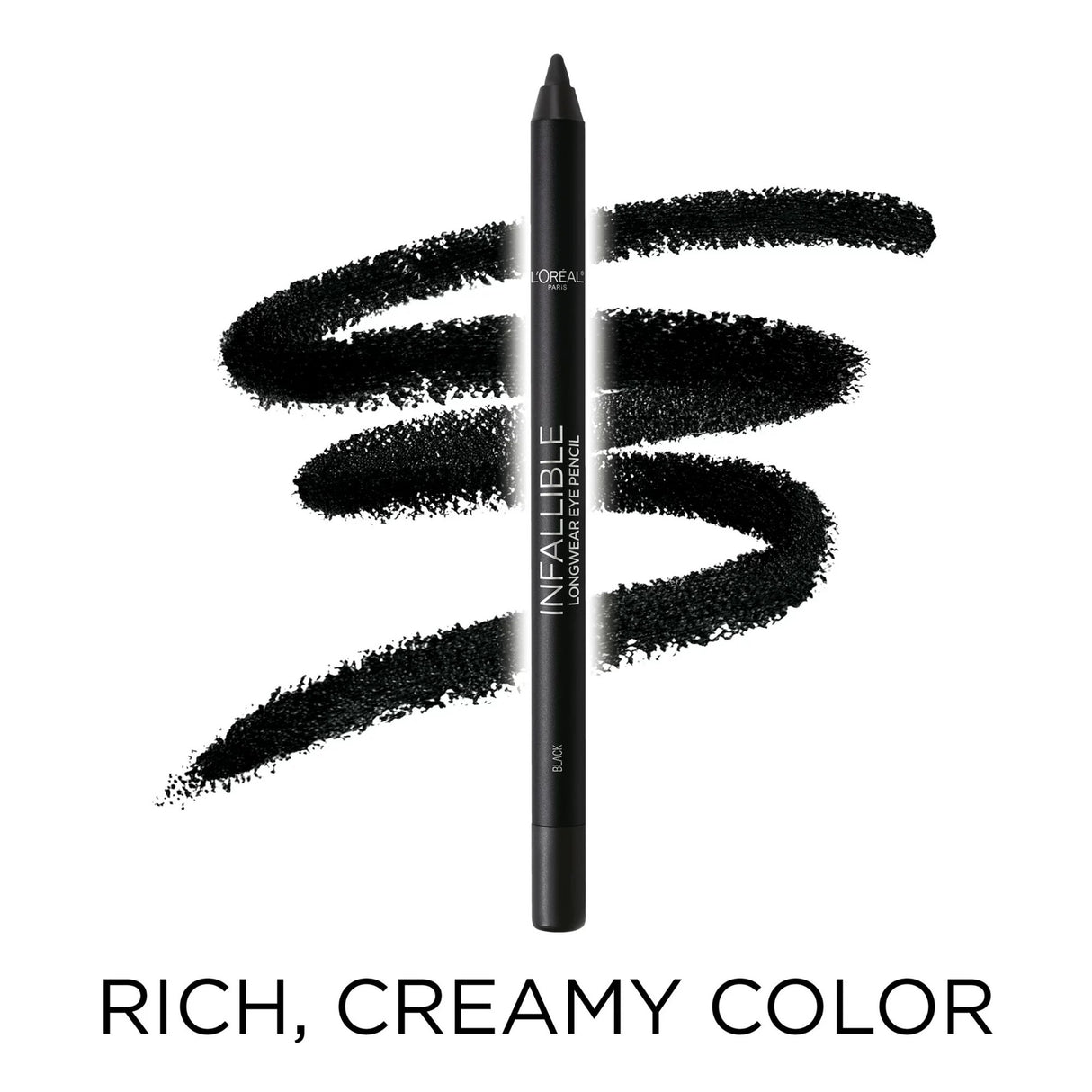 L'Oreal Paris Infallible Pro-Last Waterproof, Up to 24HR Pencil Eyeliner, Black, 0.042 oz.