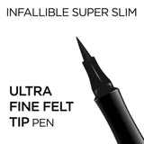 L'Oreal Paris Infallible Super Slim Long-Lasting Liquid Eyeliner, Black, 0.034 fl. oz.